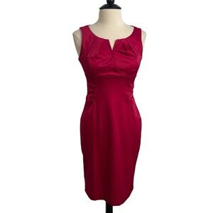 London Times Women's Satin-Finish Vibrant Cocktail Sheath Dress, Red, Size 8